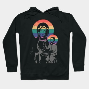 Virgin Mary with rainbow - LGBTQ Style Hoodie